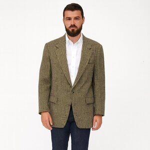 Linea Ardizzone Men’s Blazer Houndstooth Wool Cashmere Blend Made in Germany